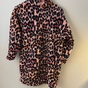 Sugar & Jade Leopard Print Fleece Pullover